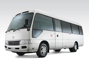 21 seat deluxe Toyota coaster for hire, rent and charter